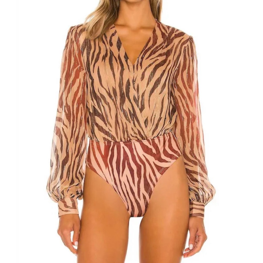 Rococo Sand Aine Bodysuit Top In Camel size xs